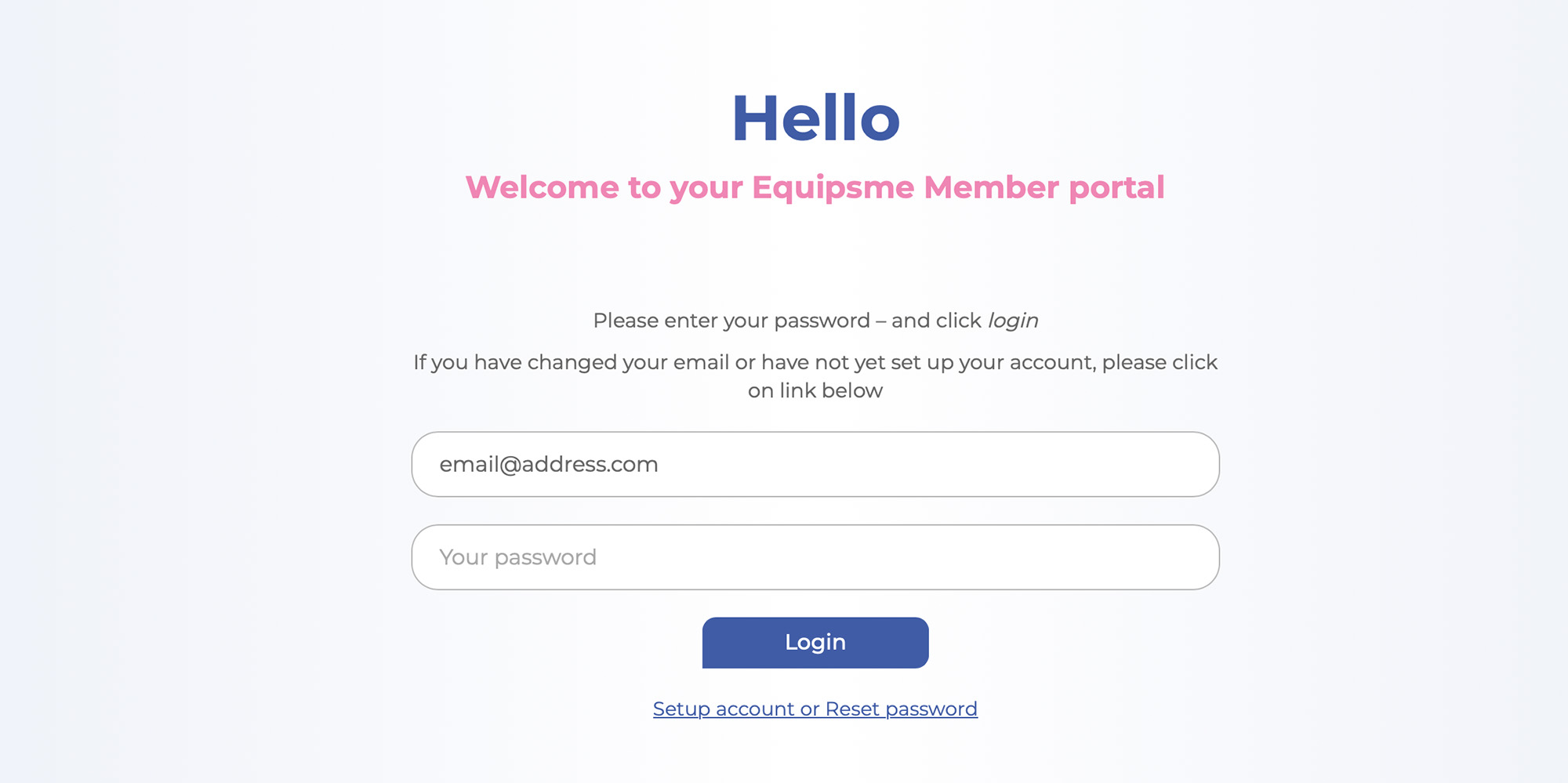 How Equipsme works: How to reset or change your password